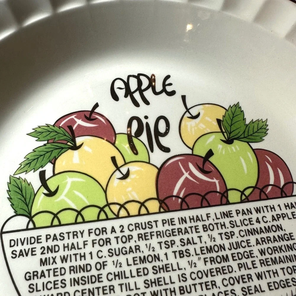 Hankook Pie Plate White Excellent Apple Pie Recipe Fluted Ceramic 10.5 Inch Core